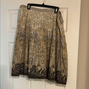 Talbots Paisley Skirt in Brown and Cream